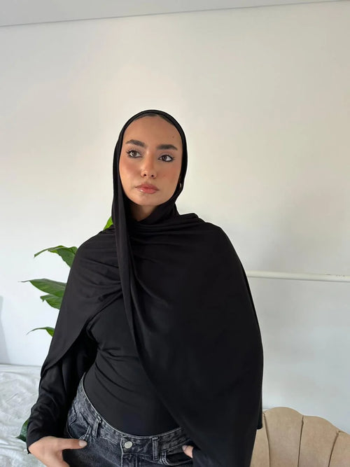 Black Jersey Set (scarf + inner cap )