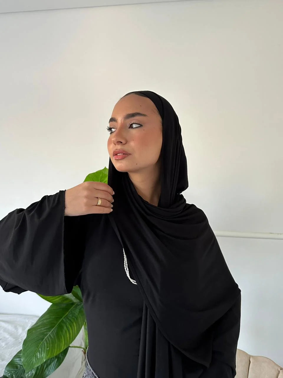 Black Jersey Set (scarf + inner cap )