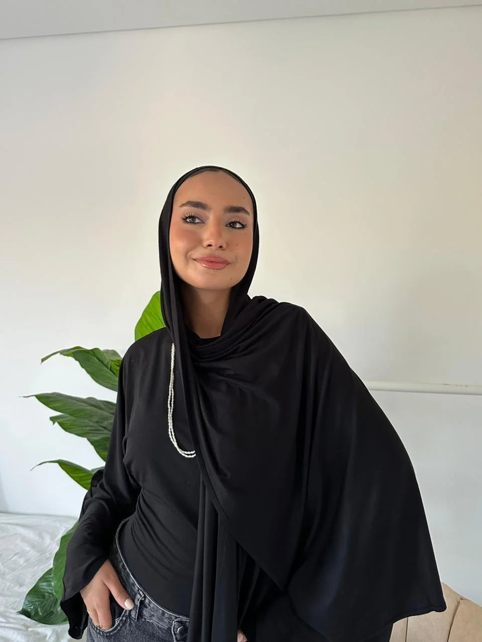 Black Jersey Set (scarf + inner cap )